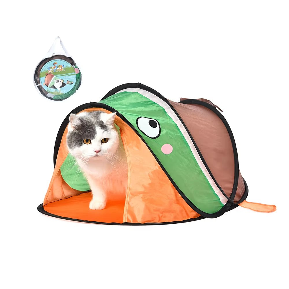 New Animal-Designed Cat Toy – Polyester Crinkle Escape House (with Package)