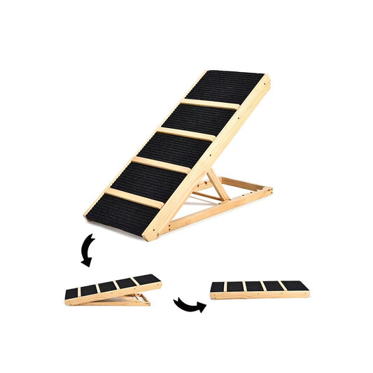 Folding Pet Ramp/Stairs (for Dogs/Cats) – Non-Slip, Portable, Adjustable Height