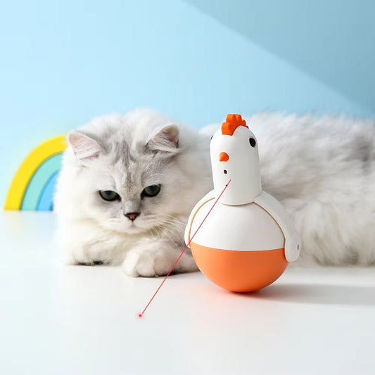 Factory Direct Sale Cat Interactive Toy – Electronic Chicken Crowing Tumbler, Laser (Non-Toxic)