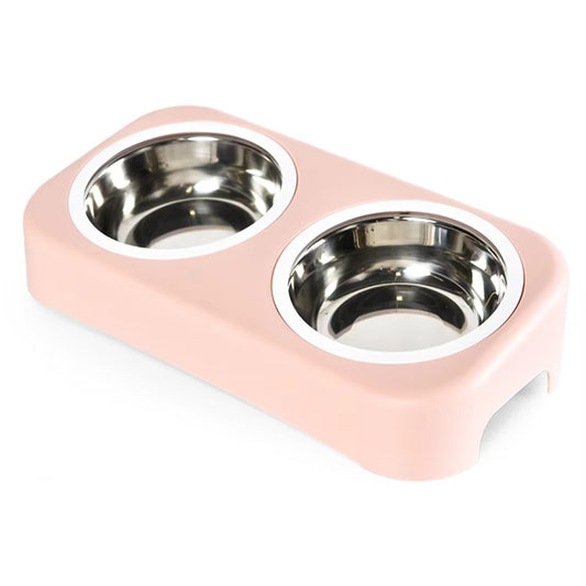Double Slant Ceramic Cat Bowl – Adjustable Height, Elevated (Cervical Protection)