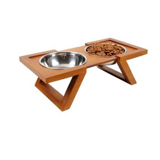 Stainless Steel Raised Elevated Pet Food Bowl Feeder (for Dogs & Cats)