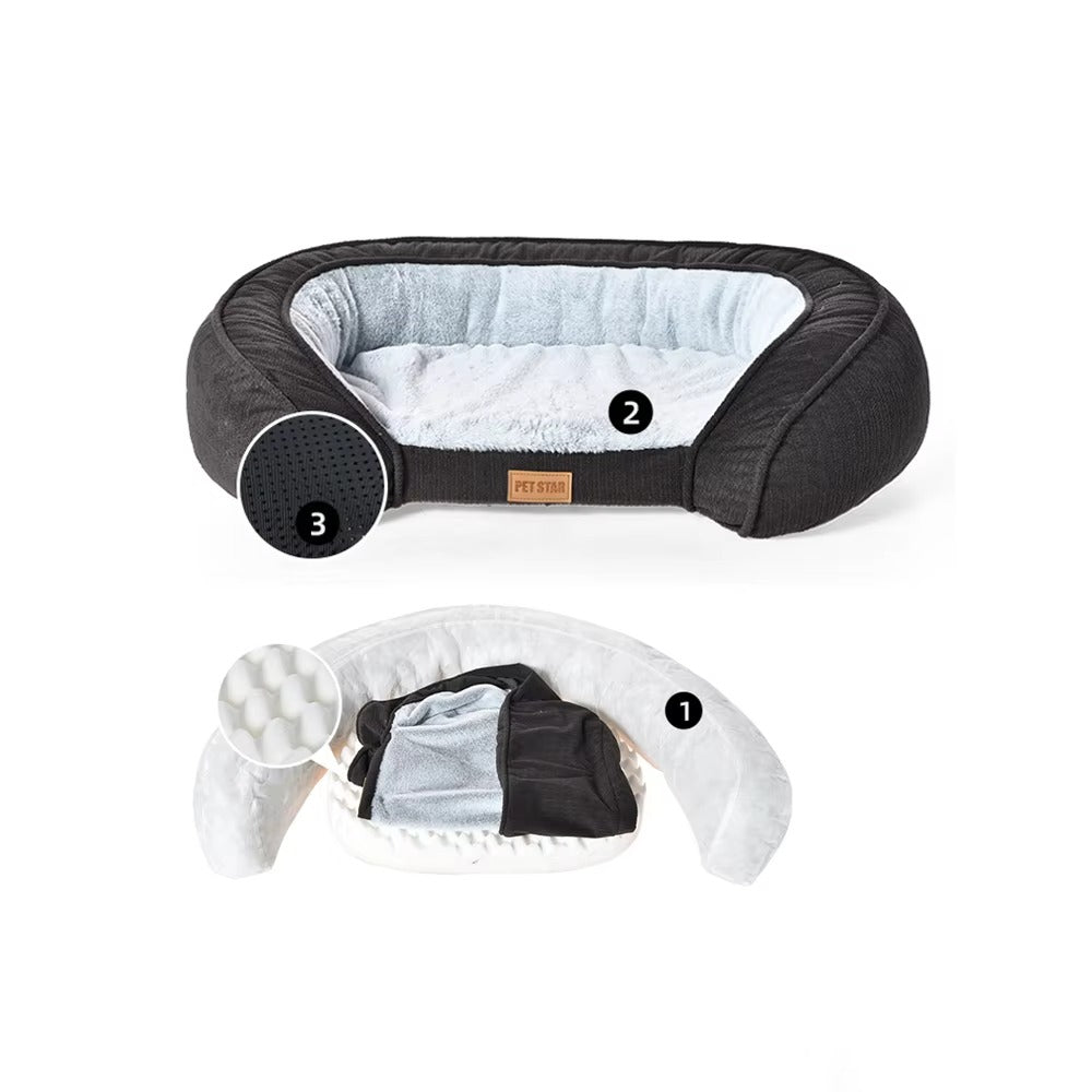 Wholesale Dog Bed – Bouclé & Suede, Orthopedic Foam, Detachable, Corn Kernel Shape