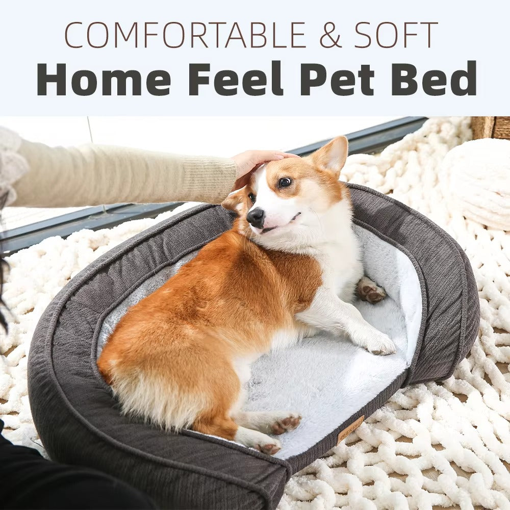 Wholesale Dog Bed – Bouclé & Suede, Orthopedic Foam, Detachable, Corn Kernel Shape