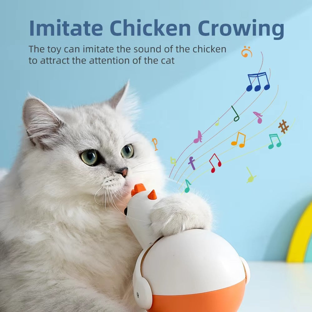 Factory Direct Sale Cat Interactive Toy – Electronic Chicken Crowing Tumbler, Laser (Non-Toxic)