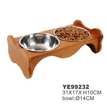 Stainless Steel Raised Elevated Pet Food Bowl Feeder (for Dogs & Cats)