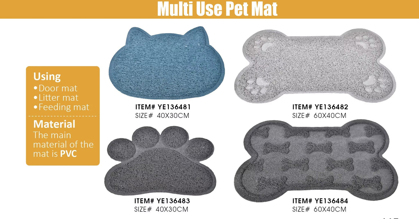 Wholesale PVC Cat Mat – Multifunctional Claw Type (Non-Slip, for Litter, Foot, Pet Meal)