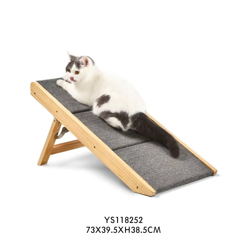 3-Step Pet Stairs/Ramp – Adjustable, Antiskid, Wooden, Folding
