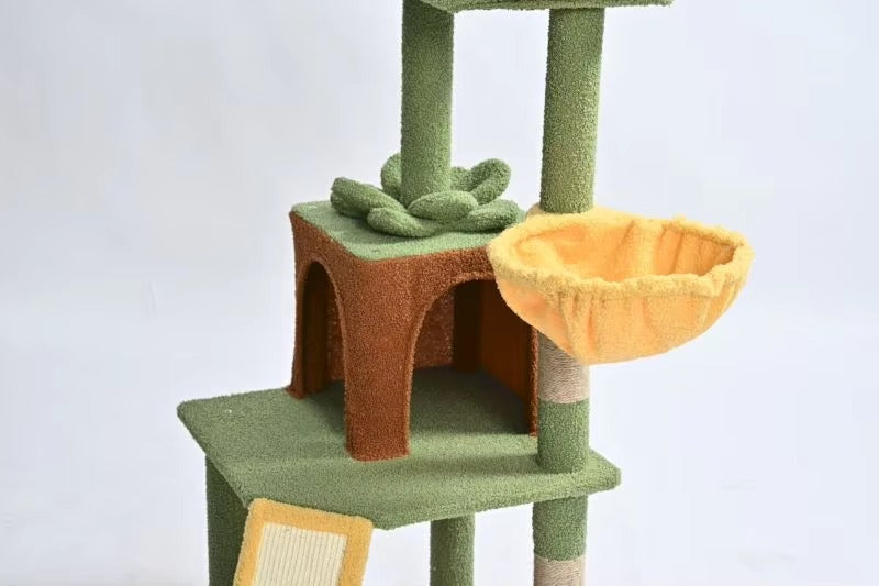Space-Saving Compact Cat Tower – Sisal Scratch (for Small Homes, Indoor Cats)