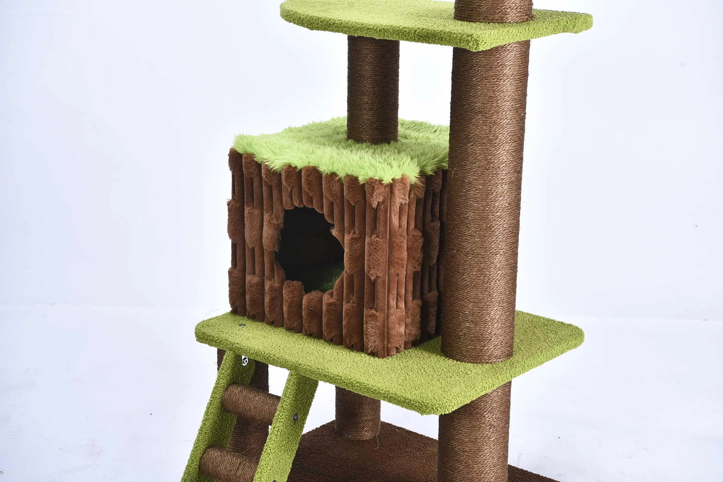 Plant-Themed Cat Tree – Wholesale, 175CM, Plush (with Leaves, Scratching Posts)
