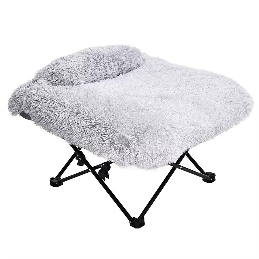 Foldable Elevated Pet Bed – Anti-Slip, Polyester & Stainless Steel, Indoor