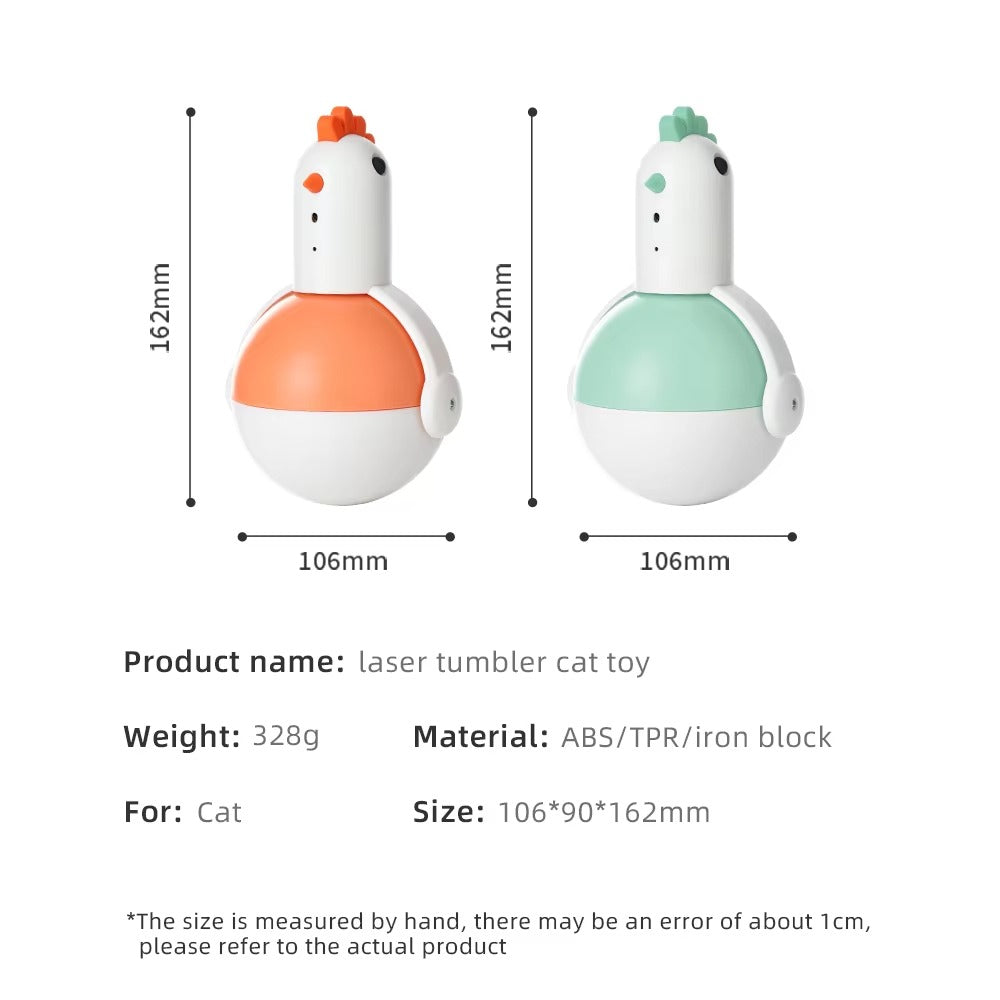 Factory Direct Sale Cat Interactive Toy – Electronic Chicken Crowing Tumbler, Laser (Non-Toxic)