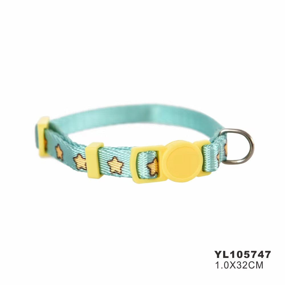 Wholesale Cat Collar – Nylon, Safety Breakaway (Ears Buckle), Colorful Pink (with Bells)