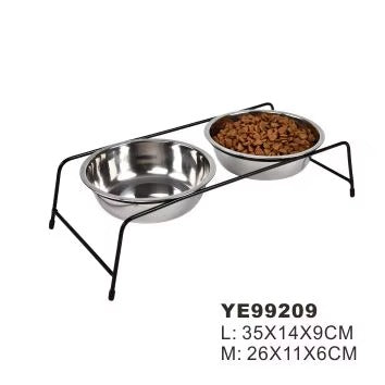 Stainless Steel Raised Elevated Pet Food Bowl Feeder (for Dogs & Cats)