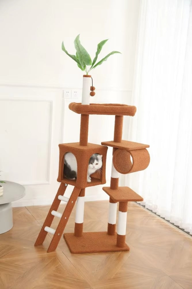 Premium Multi-Level Cat Tower – Plush Perches, Cotton Rope Posts (for Big Cats, Indoor)